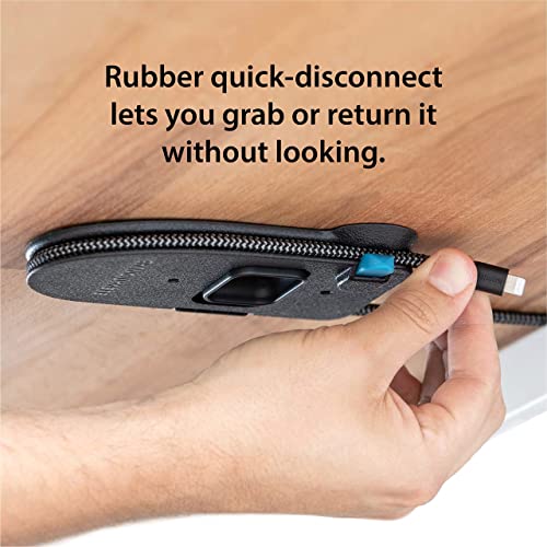 Image of Elevation Lab The Quickdraw (Pack of 2) - Under Desk Cord Management Mount, Hidden and Adjustable, Cable Organizer, 2 Cord Clips Included, Elevation Lab - Black