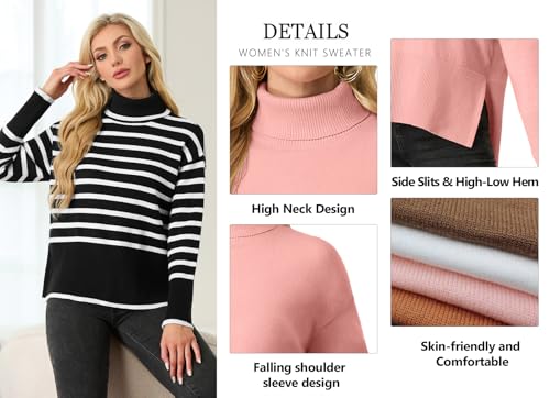 Image of IWOLLENCE 2025 Winter Fall Turtleneck Sweater High Neck Long Sleeve Sweaters Pullover Outfit