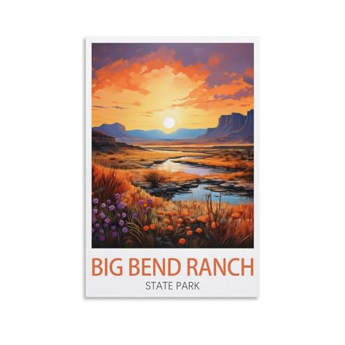 Affiches de voyage vintage Big Bend Ranch State Park sur toile 50x75 cm