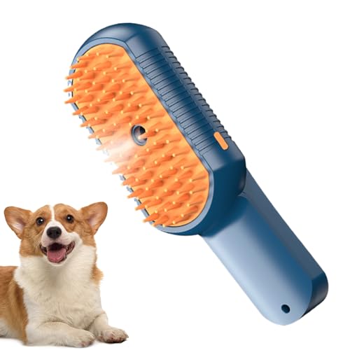 Cepillo de vapor para gatos con función de masajeador y peine desenredante de pelo