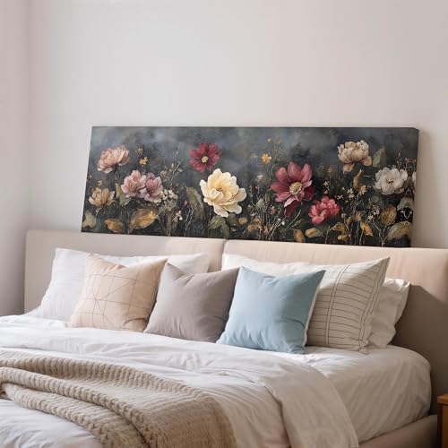 Affiches de fleurs style art mural botanique fonce pour deco murale