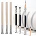 FMHXG 6PCS Pencil Extender Set Wooden Pencil Extenders Single Tip Leads x3 Double Tip Leads x3 5x0.31 inches Features Adjustable Sliding Metal Ring For Crafts School Personal Projects