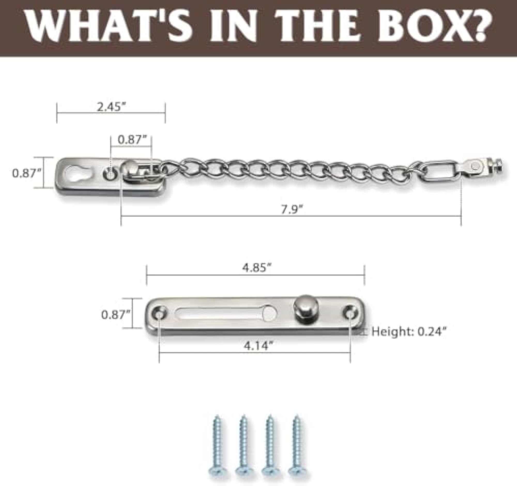 Heavy Duty Stainless Steel Door Security Chain Lock