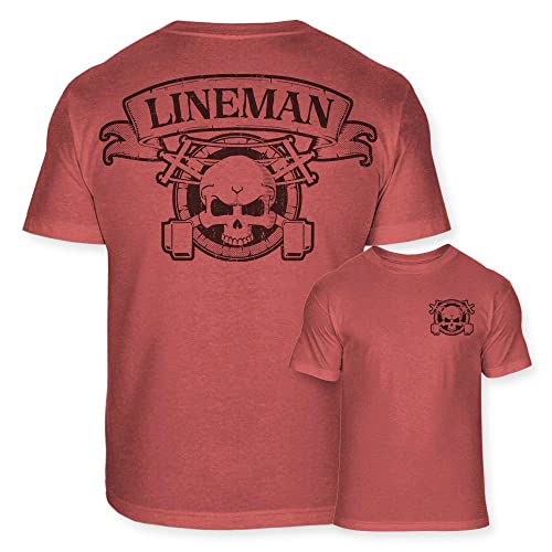 Lineman Skull Crossbones Soft Blend T-Shirt - Power Line Lineworker Badge Tee Shirt - A1012