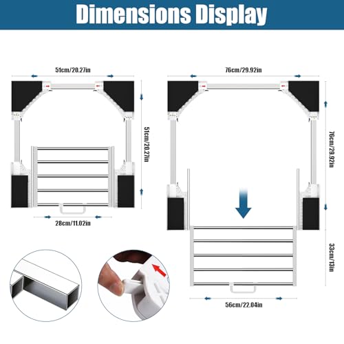 EOJDDPA Washer Dryer Stacking Kit, Universal 29"/28"/27"/26"/25"/24" Stackable with Pull-Out Drying Rack, Adjustable Stacking Kit for Washer and Dryer, Connecting Frame with Ratchet Strap by EOJDDPA - Used condition - Image 7