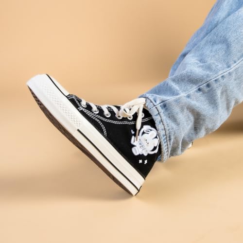 Bobo's House Womens Shoes Flying Space Bunny High Top Canvas Fashion Sneakers Walking Shoes Women Kawaii Accessories Black Shoe2