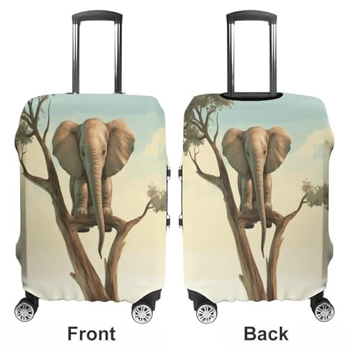 Travel Wheeled Suitcase Sleeve Dustproof Anti-scratch Little Elephant on Tree Luggage Case Protective Cover For 19-32 Inch Luggage3