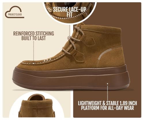 Image of Project Cloud Genuine Leather Platform Boots for Women - Chukka Ankle Boots