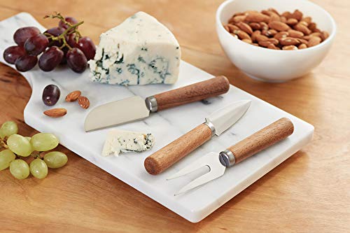 Ironwood Gourmet Facas de queijo de aço inoxidável com cabo de madeira de acácia, conjunto de 3, mar