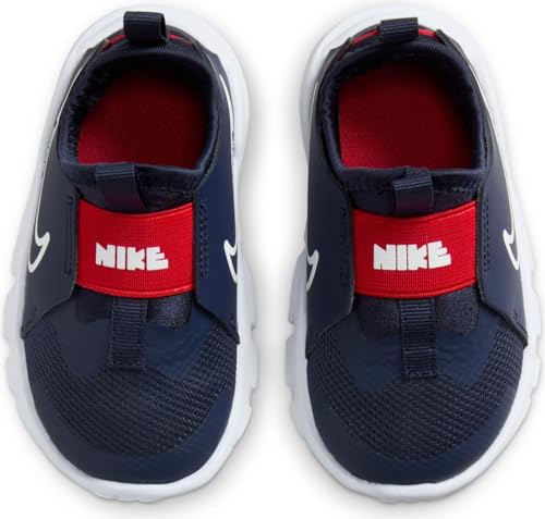 NIKE Tênis de corrida para meninas, Azul-marinho/vermelho picante/branco, 15
