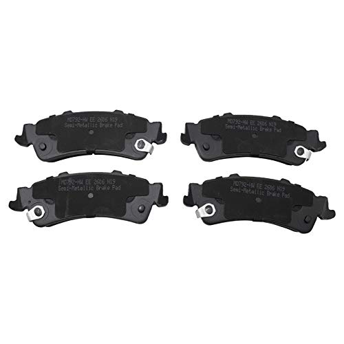 Image of TRQ Rear Brake Pad and Rotor Set Semi Metallic Calipers Compatible with 2001 Chevrolet Silverado 1500 Sierra 1500