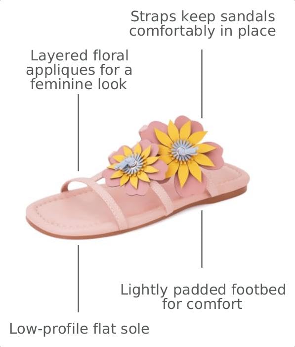 Image of LACIKOSZ Flower Flat Sandals for Women Calla Lily Sandals