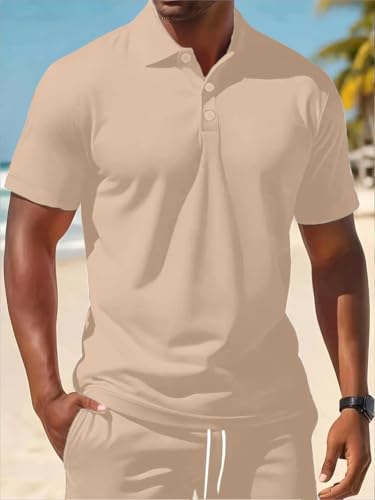 Image of Jawdrobe Co-ord Set for Men - Polo T-Shirt & Shorts Set | Loungewear, Beachwear & Daily Comfort