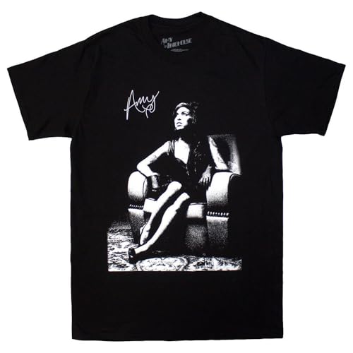 Rock Off officially Licensed Products Amy Winehouse - Camiseta con diseño de silla, Negro, M