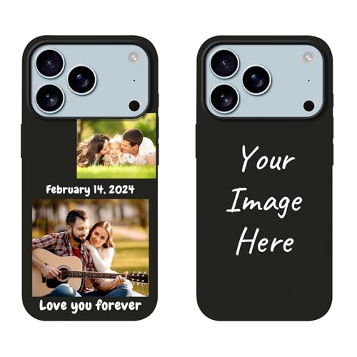 Coque de téléphone personnalisée compatible avec iPhone Appple 17 Pro Max - Coque personnalisée avec logo photo et texte personnalisable - Créez votre propre coque de protection en TPU souple et fin