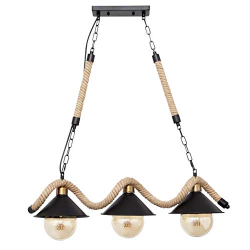 Sin luz aburrida usa el Colgante Soga 3xe27 Cuerda De Cañamo 100cm para decorar