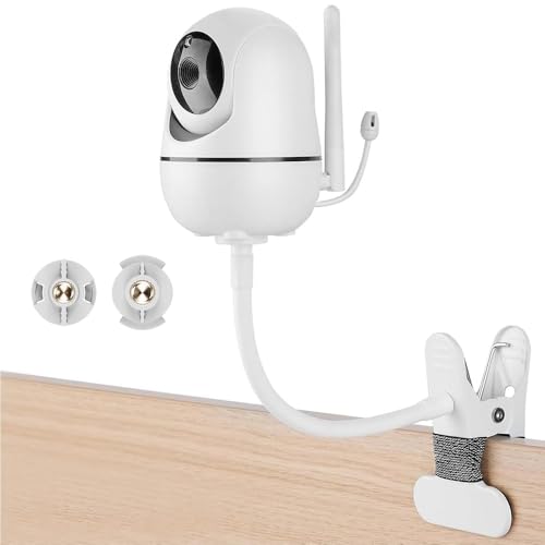 Flexible Baby Monitor Mount Compatible with HelloBaby HB65/HB6550/HB6558/HB66/HB248,ANMEATE SM935E/SM650 Baby Monitor,Babyphone Camera Mount,BabyMonitor Clip Mount Without Tools or Wall Damage