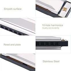 Harmonica En Métal De 10 Trous, Barre D’argent D’harmonica Folk De Rock Jazz, Cadeau D’étudiant Débutant De Joueur… - Les Beatles, Paul McCartney, John Lennon, RIngo Starr, George Harrison Harmonica En Métal De 10 Trous, Barre D'argent D'harmonica Folk De Rock Jazz, Cadeau D'étudiant Débutant De Joueur… – Image 3