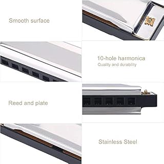 Harmonica En Métal De 10 Trous, Barre D’argent D’harmonica Folk De Rock Jazz, Cadeau D’étudiant Débutant De Joueur… - Les Beatles, Paul McCartney, John Lennon, RIngo Starr, George Harrison Harmonica En Métal De 10 Trous, Barre D'argent D'harmonica Folk De Rock Jazz, Cadeau D'étudiant Débutant De Joueur… – Image 3