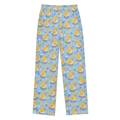 Duck Pajamas Bottoms with Pockets Comfy Pjs Sleepwear Elastic Waistband Pajamas Pants Lounge Pants for 6-14 Years