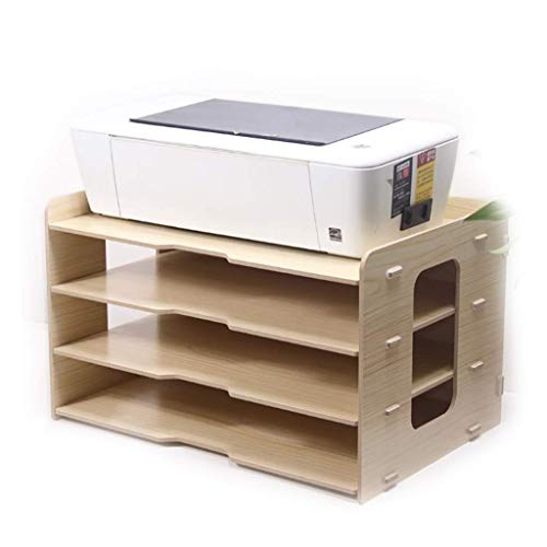 Desktop 4 Schicht Aktenhalter, holz mehrschichtige Büro Bücherregal A3 Papier Aufbewahrungsbox Information Box A4 Drucker Frame45 * 31 * 27 cm