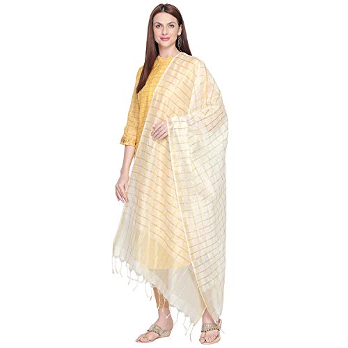 Woman's Checkered Blended Silk Dupatta.2