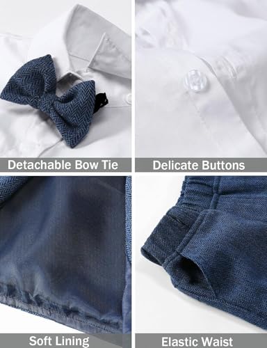 Image of A&J DESIGN 4pcs Baby & Toddler Suit, 12 Months - 5T, Shirt & Pants & Vest & Bow Tie