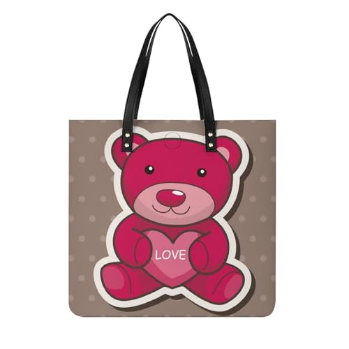 Sac à main shopper ours rouge, le tote bag idéal pour vos voyages