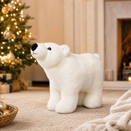 7.87in Cute Polar Bear Plush Christmas Decoration Indoor - image 1