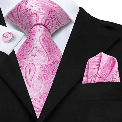 Image of Hi-Tie Mens 70inches Tie Set Extra Long Necktie for Men Cufflinks Handkerchief Big Tall Men Business Wedding