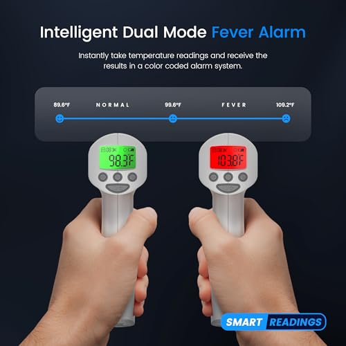 Medical Grade Infrared Forehead Thermometer, Non-Contact Digital Temperature Reader for Adults and Infants, 1s Quick Results, Fahrenheit and Celsius, AccuTemp High Accuracy Sensor