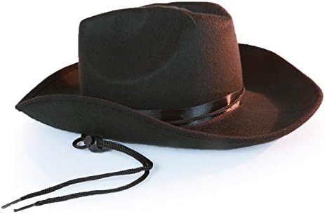 Brown Western Sheriff Cowboy Costume Hat - One Size Fits Most with Premium Fit Elastic Band