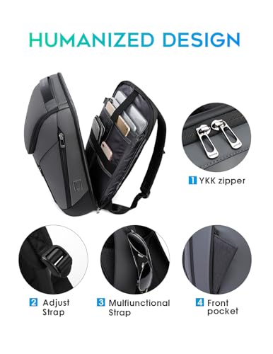 Image of FUTURE AESTHETIC Business Smart Backpack Waterproof fit 15.6 Inch Laptop Backpack with USB Charging Port,Travel Backpack