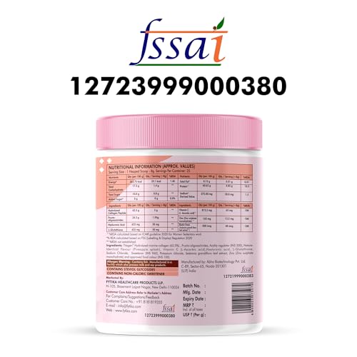 Fytika Let It Glow - 200g (Pineapple, Pack of 1) Marine Collagen Supplement Powder for Men & Women|L- Glutathione, Vitamin C, Sesbania Agati Extract|Promotes Healthy Skin, Hairs and Nails