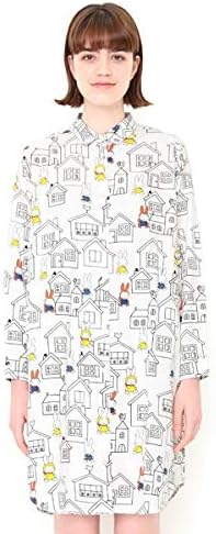 Amazon Co Jp グラニフ Graniph レディース コラボレーション総柄シャツワンピース ハウスパターン ミッフィー 001ホワイト Ladies F 服 ファッション小物