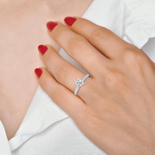 TimeLess Classics 0.50 to 3 Carat Lab Grown 6 Prong Solitaire Round Cut Diamond Engagement Ring For Women in 14K Gold3