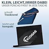 KUOGAS Badeponcho Damen& Herren,Poncho Handtuch, Mikrofaser-Surf Poncho, Badeponcho Handtuch, aus Mikrofaser auch als Umkleidehilfe Strand (Dunkelblau, L)