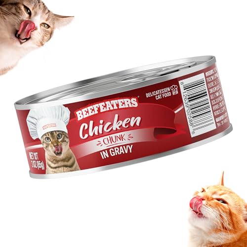 Beefeaters Chicken Chunk in Gravy Cat Treats 3oz (24-Pack) – Premium Wet Food, Rich in Vitamins & Taurine, No Artificial Additives, Ideal for Training