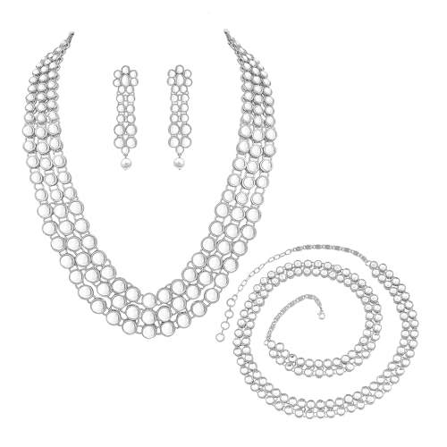 Image of Peora Anuskha Sharma Inspired Kundan Necklace & Jewelry Set Gift For Women
