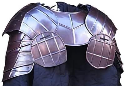Medieval Pouldrons Shoulder Guard Armour with Gorget - One Size Copper