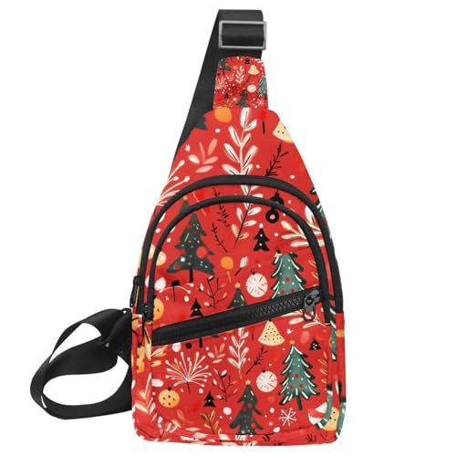 Mochila cruzada de pintura navideña ideal para viajar y hacer senderismo este invierno