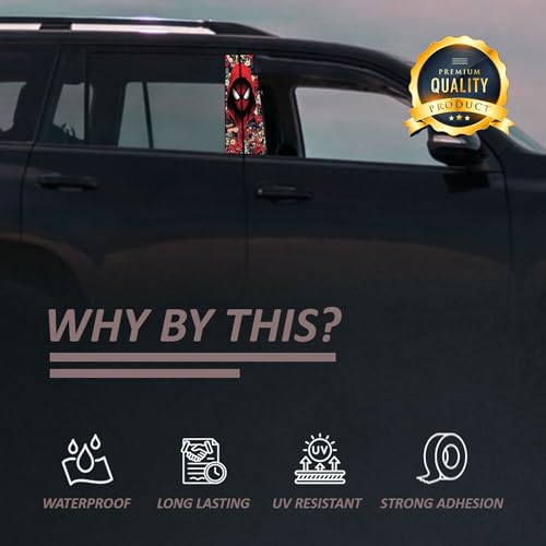 Image of Premium Car Pillar Self-Adhesive Printed Vinyl Sticker, Cool Boy Design, Vehicle Exterior Decor DIY Decal Accessory (F)