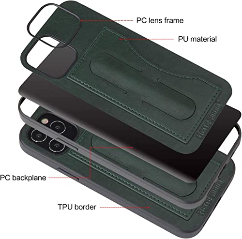 Étui iPhone 12 Pro Max rouge housse de protection intégrale antichoc en cuir avec support - 5