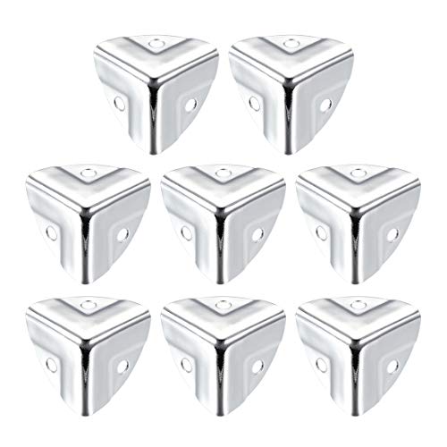 sourcing map Metal Box Corner Protectors Wooden Box Edge Guard Protector 22x22x22mm Silver Tone 8pcs