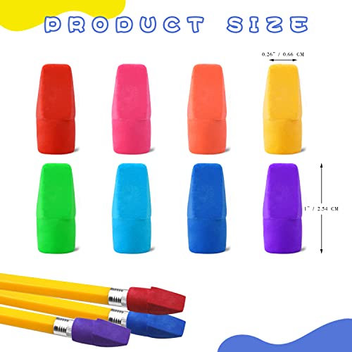 Pralb 400Pcs Chisel Shape Pencil Eraser Caps Pencil Erasers Assorted Colors For Party Favors Games Prizes Pencil Top Erasers Home School Office #TOP1