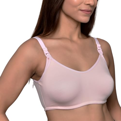 Image of Inner Sense Organic Cotton Bamboo Nursing Bra for Women I Non Padded Feeding Bra with Keyhole Back Design and Wire Free I Maternity Innerwear with Full Coverage
