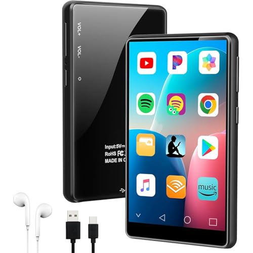 MP3 Player with Bluetooth and WiFi, 4" Touch Screen Music Player with Spotify, Play Store, Pandora, Audible, Amazon Music, Android MP4 MP3 Player