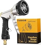 FANHAO Pistola da Giardino in 100% metallo, Pistola Irrigazione Giardino, Pistola Acqua Giardino, Pistola a Spruzzo con 7 Modalità Regolabili per Doccia Giardino, Lavaggio auto, Pulizia Marciapiede