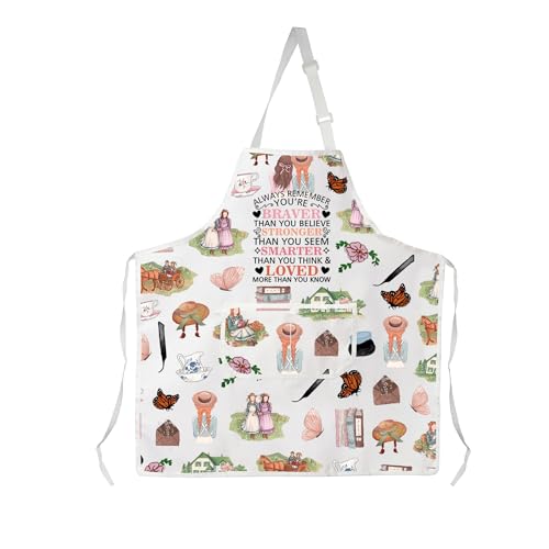 CMNIM AN-E GREEN G Book Inspired Apron Movie & Book Literary Gift for Readers Anne Fans Gifts Always Remember You're Braver