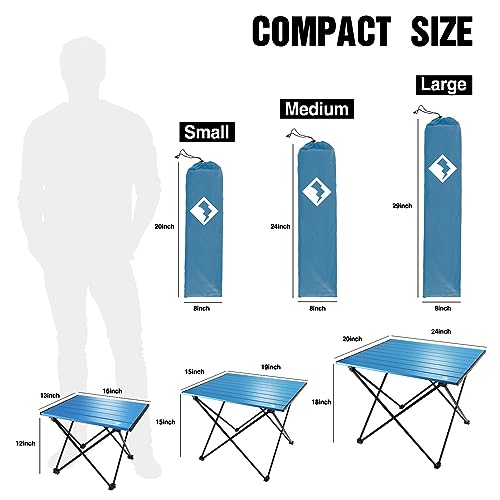 Image of VILLEY Portable Camping Side Table, Ultralight Aluminum Folding Beach Table